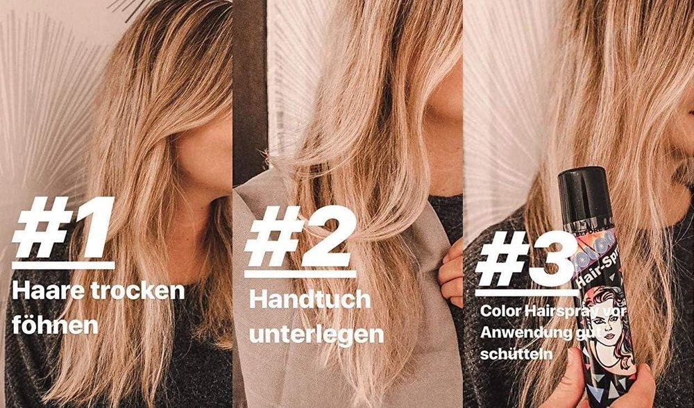 Haarspray 2in1 Color und Glitter in verschiedenen Farben buntes Haarspray mit Glitzer Haarschmuck farbig (Pink)