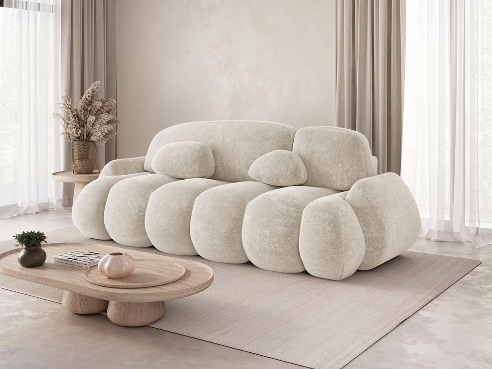 Moderne Schlafcouch mit Schlaffunktion und Bettkasten – Komfort und Funktionalität in einem - Sofa Stone – Bordeaux (Vibe 58)