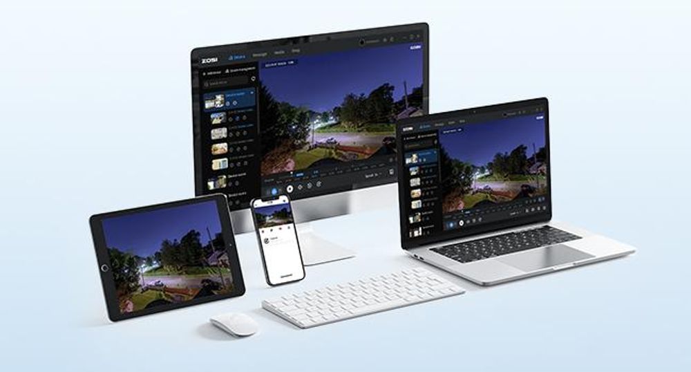 ZOSI 3K 5MP Wi-Fi 6 Überwachungskamera Set mit 2X 360° PTZ WLAN Kamera Aussen, 64GB Karte, Personenverfolgung, Farbnachtsicht, 2-Wege-Audio, C280
