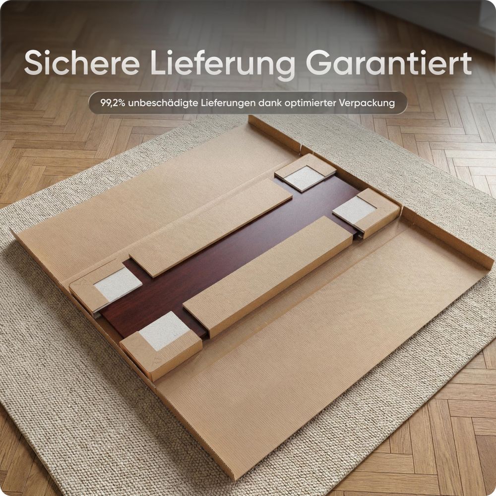 DESKSPACE Tischplatte 2,5 cm Extra-Dick – Mahagoni Schreibtischplatte 140×70 cm, Ideal für höhenverstellbare Schreibtische, robust & langlebig