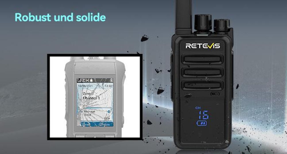 Retevis RT668H Funkgeräte, Walkie Talkie mit 10-in-1 Ladegerät, funkgeräte Set mit Bildschirm, Lizenzfrei PMR Funkgerät mit Headset