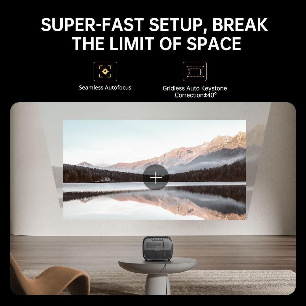 ​ETOE E3 Pro Projektor mit Google TV - 600 ANSI, 1080p Native, Auto-Fokus, 4K, 2x10W Lautsprecher, WiFi Dual-Band​​