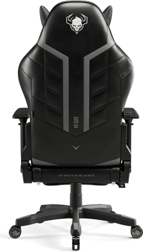 Diablo X-Ray Gaming Stuhl Bürostuhl Schreibtischstuhl 4D Armlehnen Ergonomisch Kunstleder Belastbarkeit bis 150 kg Farbe: Schwarz-grau, Größe Normal