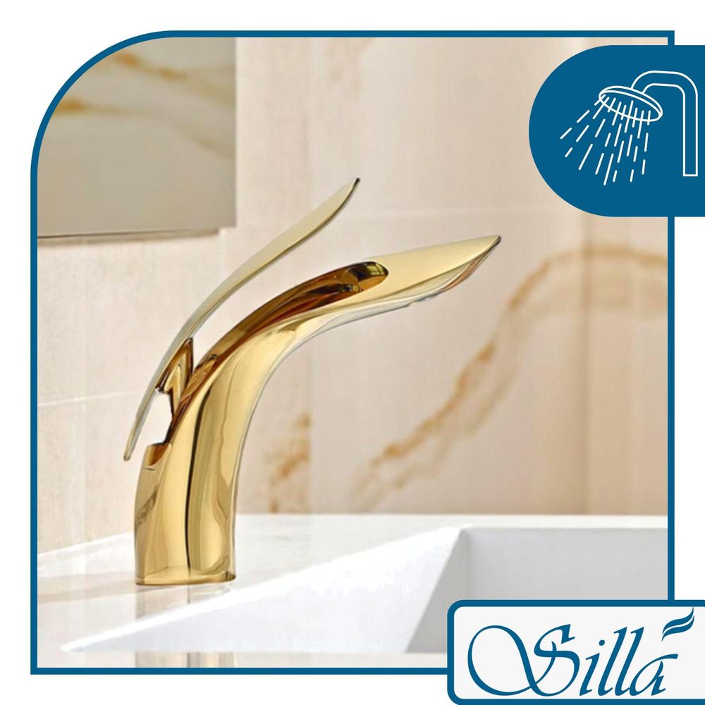 Silla, Gold, Waschtischarmatur, Messing, Einhebelmischer, Spültischarmatur