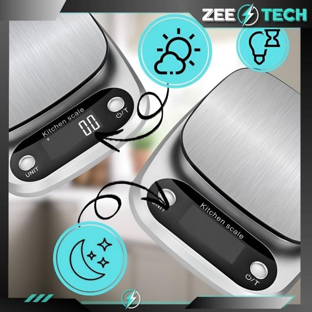 ELEKTRONISCHE PRÄZISIONSKÜCHENWAAGE 1 g | 5 kg TARA SCHMUCKWAAGE + BATTERIEN