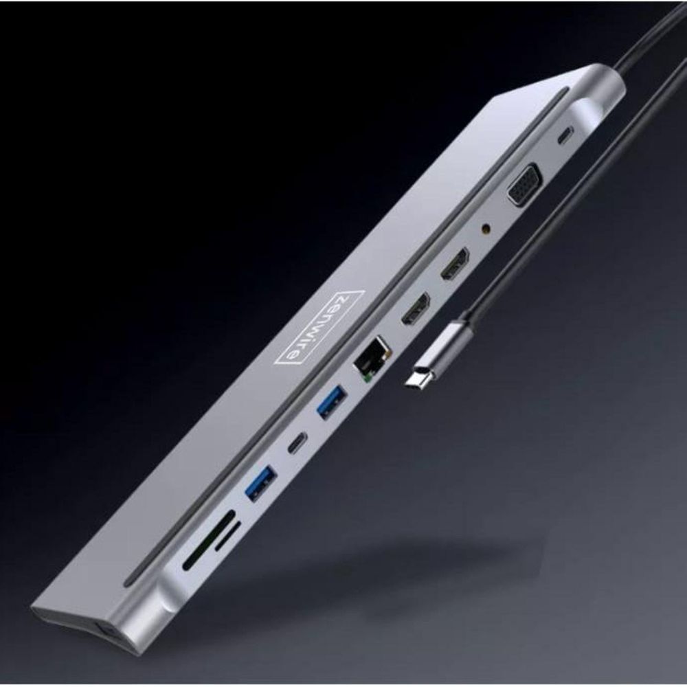 Dockingstation - 12-in-1 USB-C Hub - 2x HDMI 4K - RJ-45 - USB 3.0 - SD - für MacBook M1 M2 M3