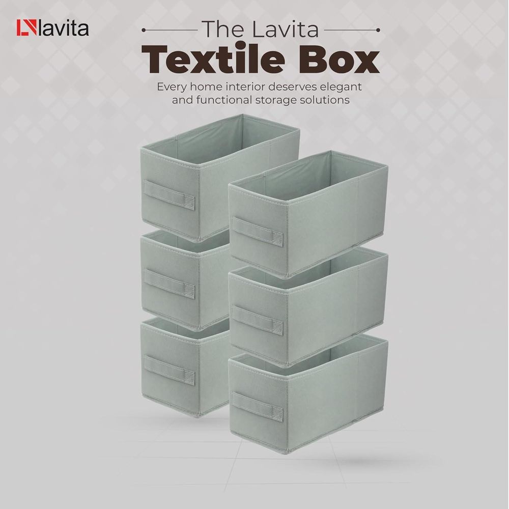 Lavita Storage Box | faltbare Aufbewahrung Boxen 15 x 31 x 15 cm | Schubladen-Organizer Box| Ordnungssysteme für Kleidung | Kleideraufbewahrung & Organisation | hellgrau | 6 stück