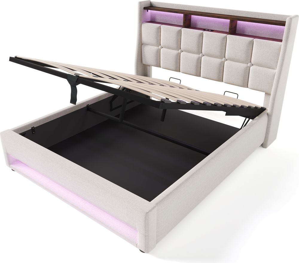 Bett mit led
