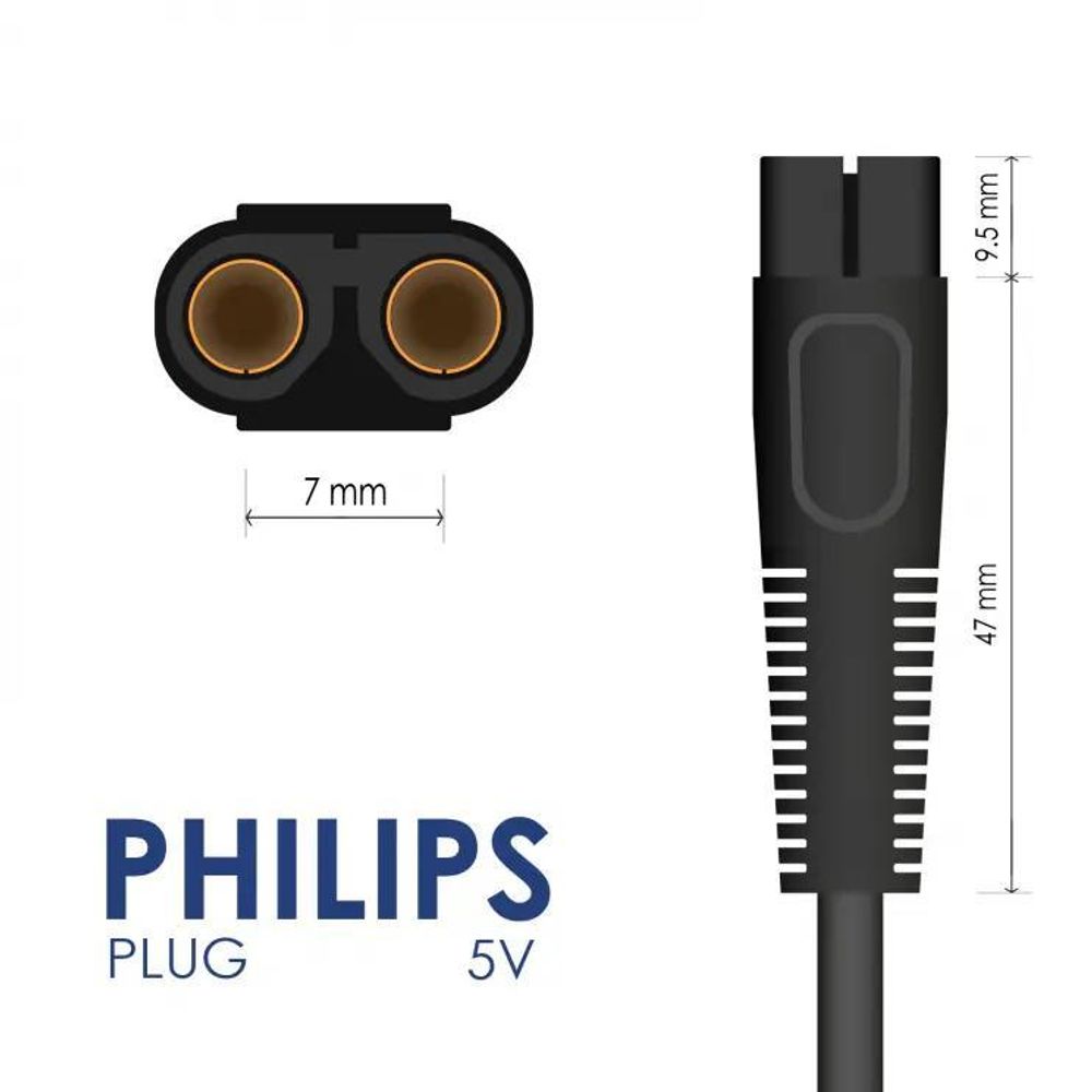 Philips Stecker mit zwei Kontakten und 5 V