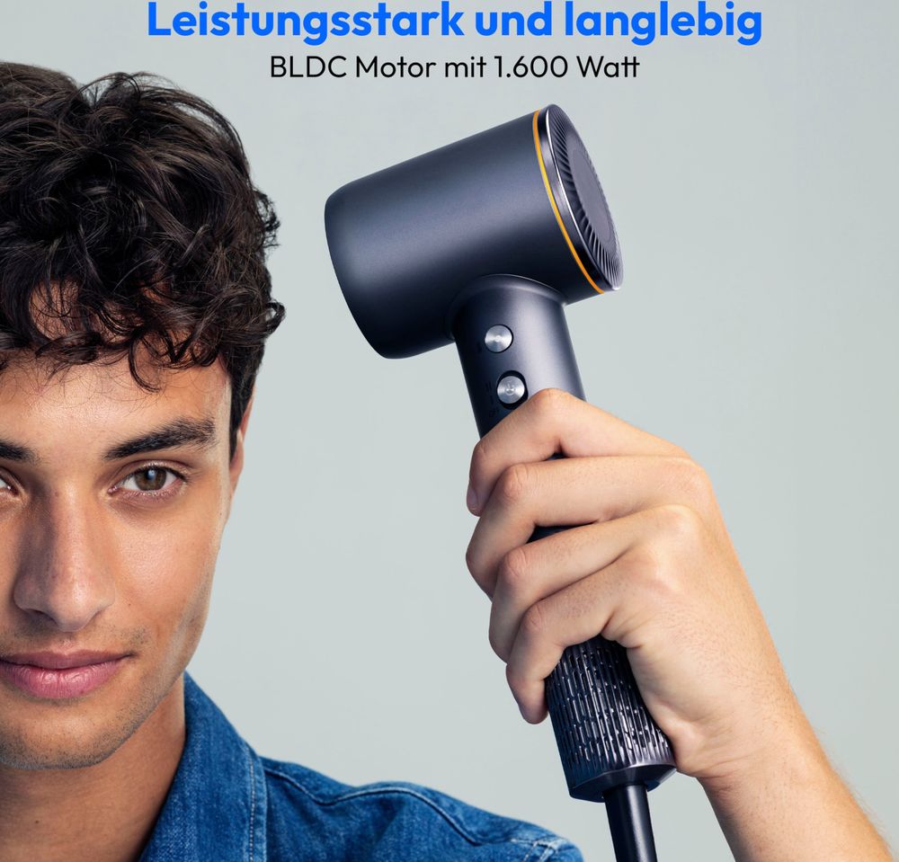 MEDION Haartrockner HD1 mit Diffusor, Stylingdüse, Ionen, 1600W, schwarz