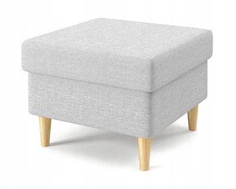 Ohrensessel Milo mit Hocker - Farben zur Auswahl -Sessel für Wohnzimmer & Esszimmer Skandinavisch - Relax Sessel aus Webstoff - FARBE: HELLGRAU