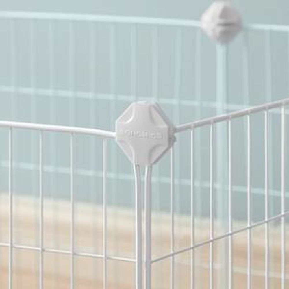 SONGMICS Kleintierkäfig, Kleintiergehege, Freilauf, Metallgitter, DIY weiß
