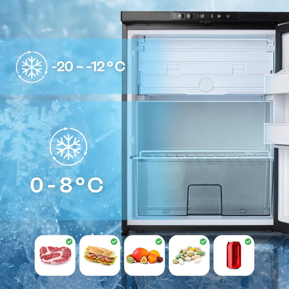 Meteor CR65X Kompressor-Kühlschrank 12V/24V, 58L, Gefrierfach bis -20°C, für LKW, Wohnmobil, Boot & Camping
