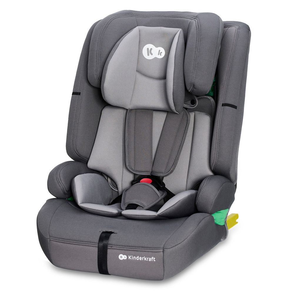 Kinderkraft SAFETY FIX 2 i-Size - Autokindersitz Autositz 76-150 cm - R129 Norm - ISOFIX - TOP TETHER - H-GUARD - SPS - 12-fach Kopfstütze - Grau