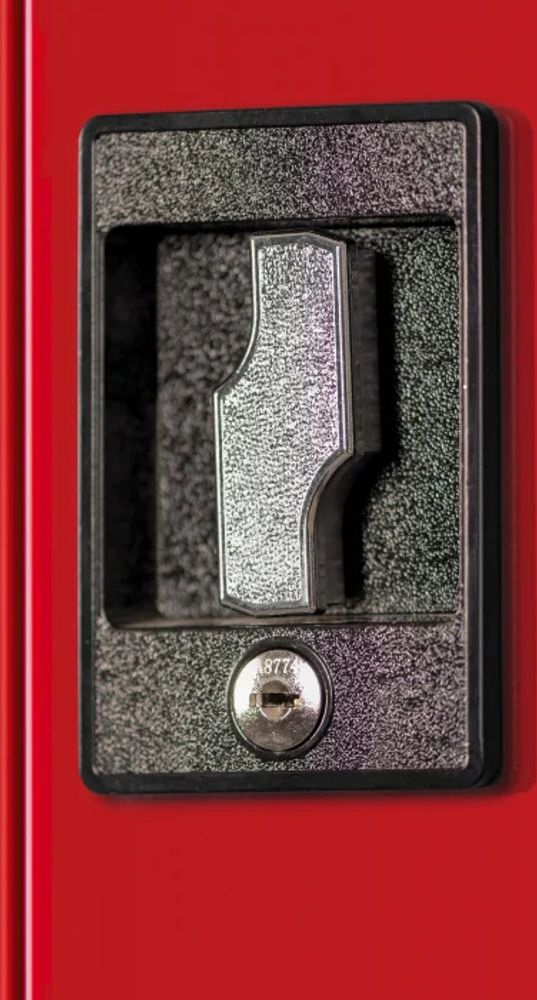 Werkzeugschrank TC01A Werkstattschrank Garagenschrank Lochwand 4 Fachböden Flügeltüren Stahlblech 185 cm x 92 cm x 50 cm, Farbe: Anthrazit/rot