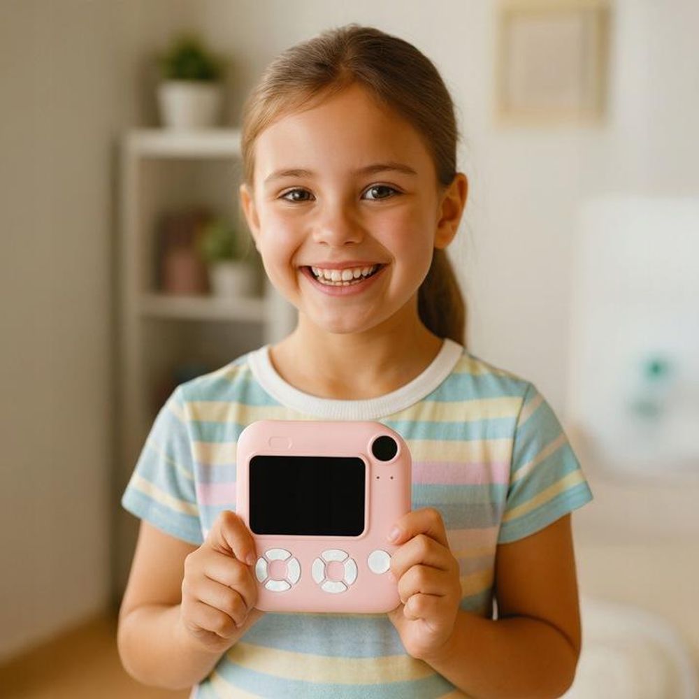 Forever Sofortbildkamera für Kinder mit Drucker, digital, Rosa