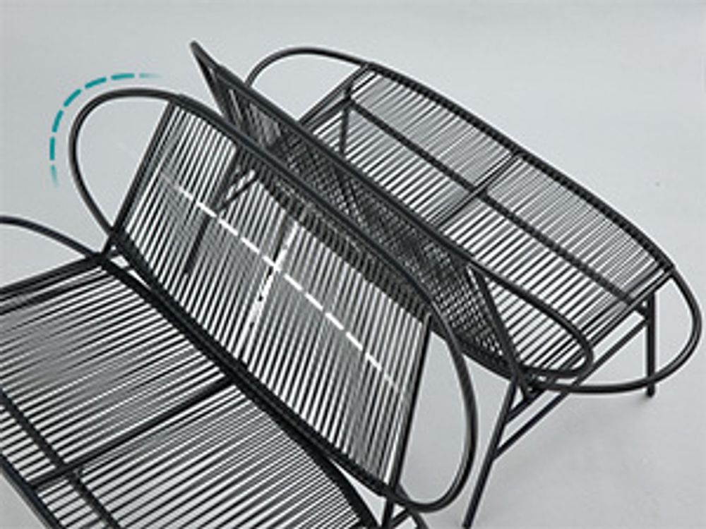 Songmics Gartenlounge-Set, Gartenbank, 2-Sitzer, Balkonbank, PE-Rattan, mit Rückenlehne