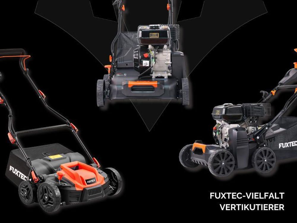 FUXTEC Elektro-Vertikutierer FX-EV360 - 36 cm Arbeitsbreite | Rasenlüfter 1500 W |5 Stufen Tiefeneinstellung | 45 L Grasfangkorb
