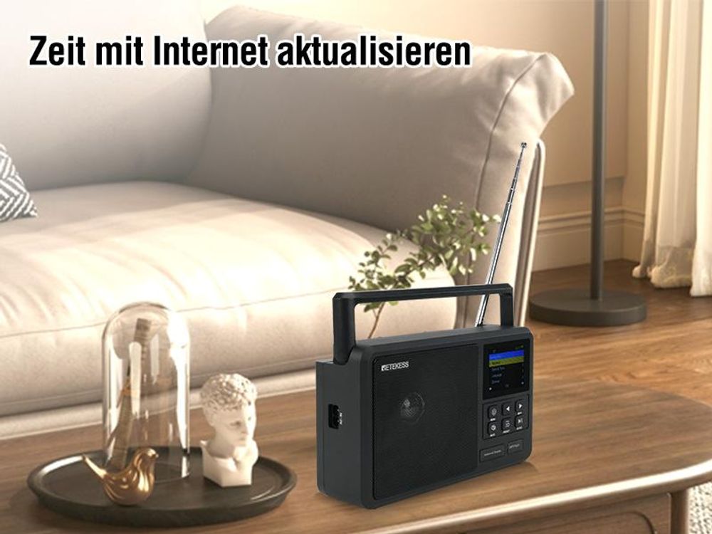 Retekess TR640 Internetradio DAB+,Tragbares Radio,Knopfbedienung,3,5-mm-Audiobuchse,Geeignet für Radio-Enthusiasten,Mit Fernbedienung