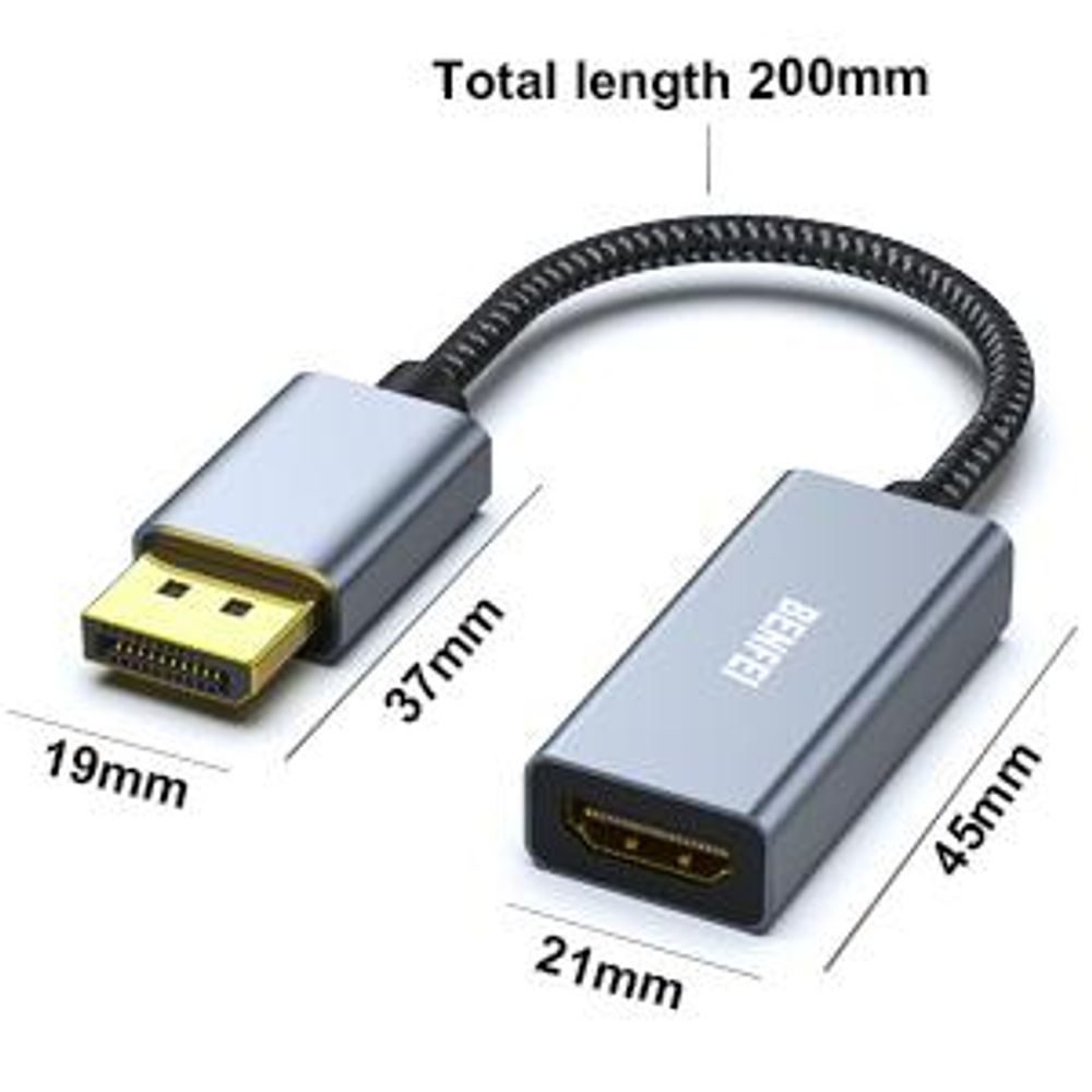 BENFEI Kabeladapter DisplayPort auf HDMI Adapter Kabel 4K 60Hz