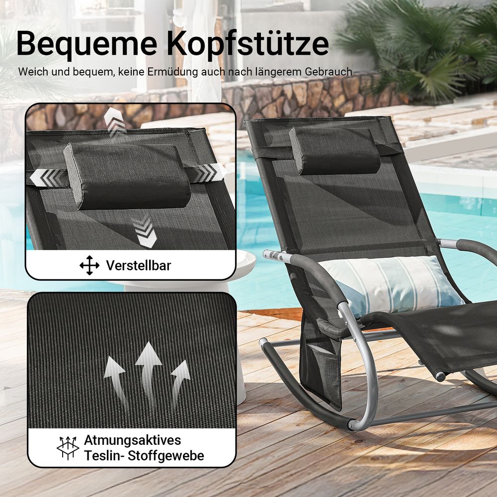Sofotel Sonnenliege ChillWell Luxury 2er Set - Klappbarer Liegestuhl Mit Kissen 120kg