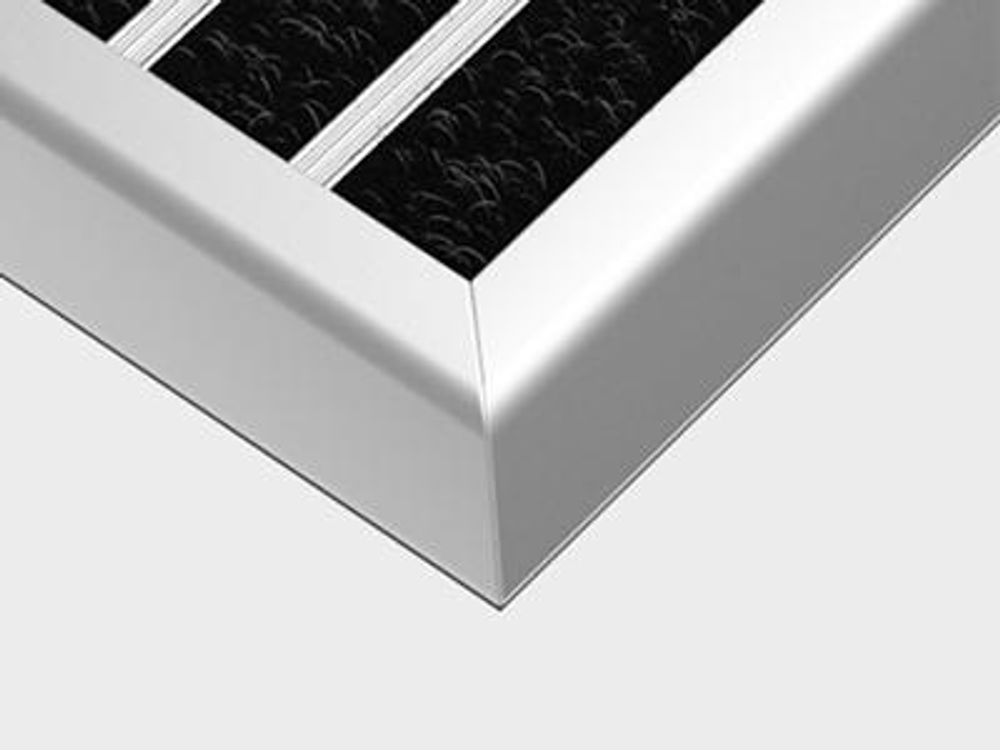 Fußmatte Außen Schmutzfangmatte für Draußen - 40 x 60 cm silbernem Aluminiumrand Wetterfester Fußabstreifer Outdoor Fußmatte