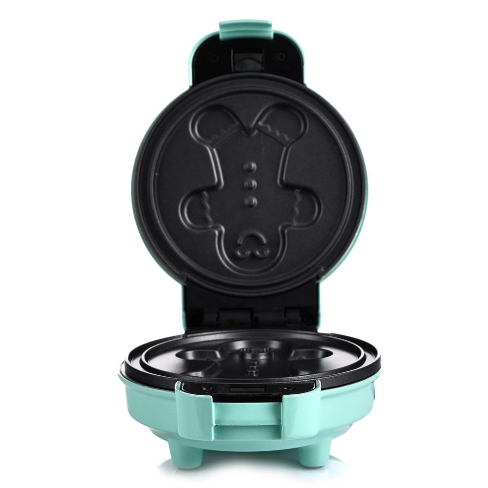 LEHMANN Mini Piastra per Waffle con Piastre Intercambiabili, Forme - Zucca, Omino di pan di zenzero, Cuore e Classica