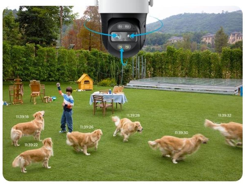 Reolink TrackMix+Solarpanel, 4K 8MP Batterie Überwachungskamera Außen, Dual-Band Wi-Fi 6, Dual-Tracking & Dual-Ansicht, Schwenk & Neige & Auto-Zoom