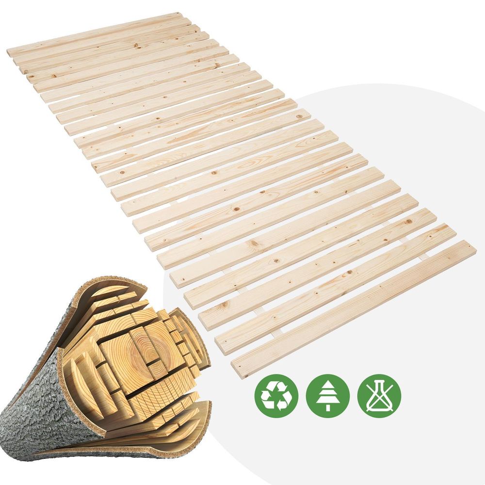 Rollrost Premium 120x200 (23 Latten) Rolllattenrost Lattenrost Bettrost Holzlatten Latten Rost