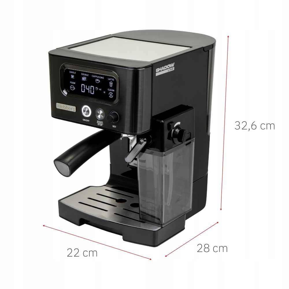 Technické parametry kávovaru Webber BARISTA M5 1450 W