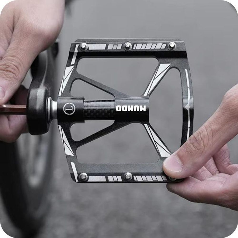 MUNDO® Pedály na kolo Platformové pedály Hliník Protiskluzové 3 ložiska MTB Silniční kolo Černé