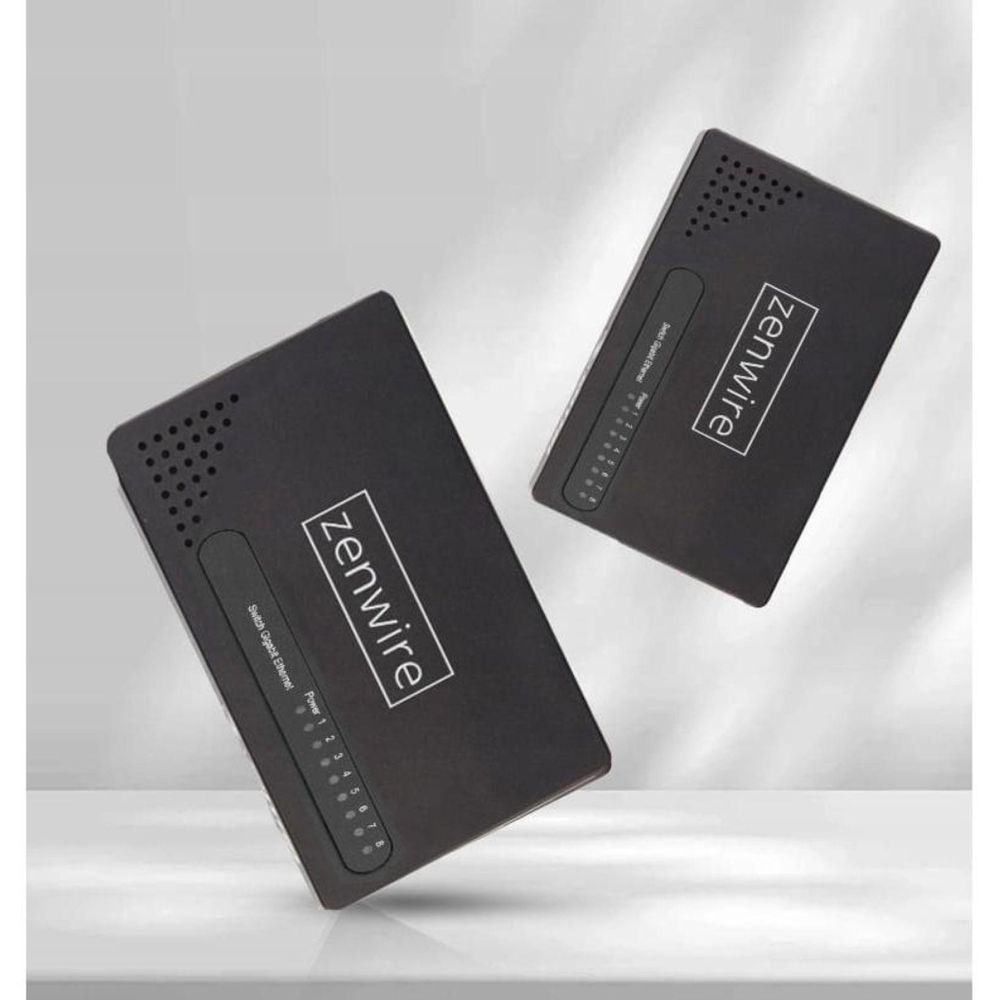 Distributore switch LAN - 8 porte - RJ-45 Gigabit 10/100/1000 Mbps - 10 Gbps - Plug and Play - LED
