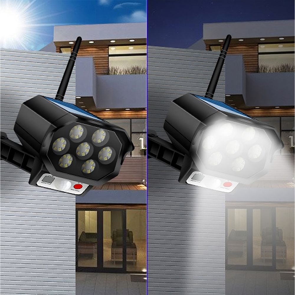 Kamera Attrappe Solar mit LED Licht Dummy Alarm Überwachung Fake Überwachungskamera Innen und Außen Alarmanlage Schwarz Retoo