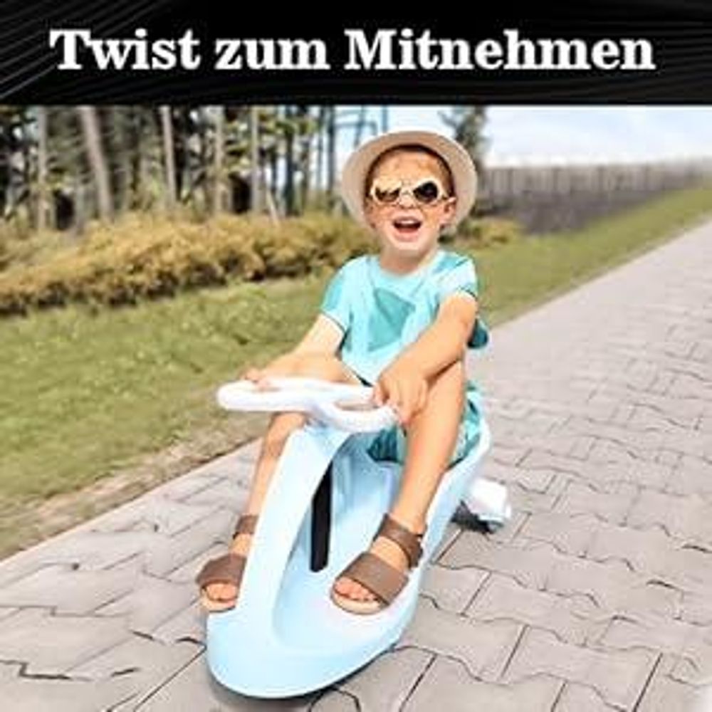 TwistCar Pastellblau – Kinderfahrzeug mit leuchtenden Rädern, Indoor & Outdoor