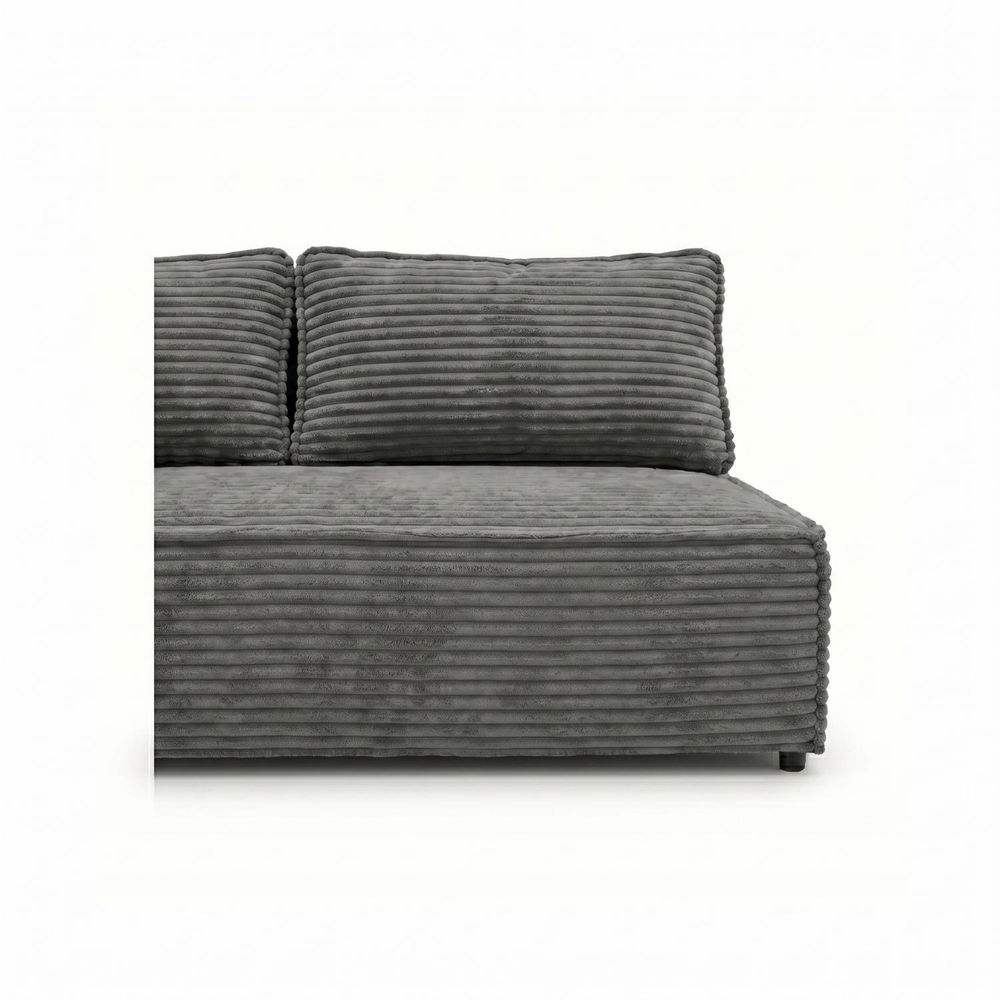 Schlafsofa FORANO 3-Sitzer mit Bettkasten, Sofa Couch mit Schlaffunktion, Gästezimmer und Jugendzimmer, weicher Plüschstoff, Cordstoff Dunkelgrau