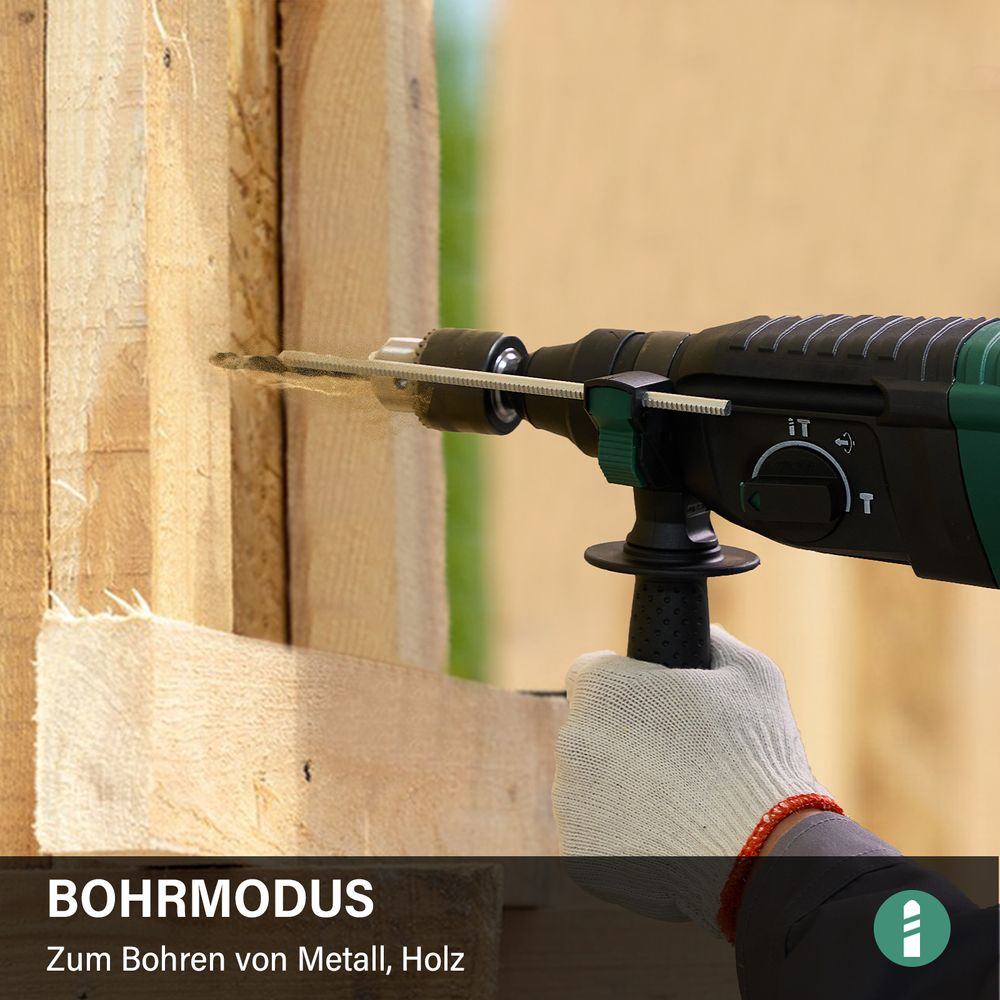 STANEW Bohrhammer 950 W SDS Plus, 0–1150 U/min/5100 BPM, Bohrmaschine mit 4 Funktionen & Sicherheitskupplung, Kabelgebundener Stemmhammer mit variable Geschwindigkeit, Beton, Stahl, Holz