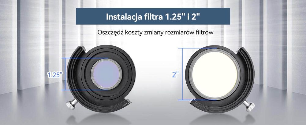 Teleskopowe koło filtrujące Svbony SV226 M42-M48, teleskopowa szuflada na filtry Zawiera dwa uchwyty na filtry 2" Kompatybilne z filtrami 1,25" i 2"