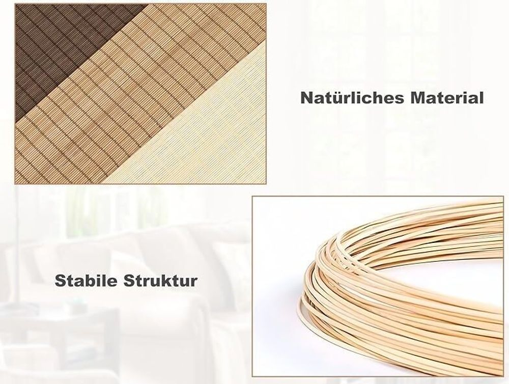 WOLTU Bambusrollo Sonnenschutz Sichtschutz, Seitenzugrollo Lichtfilter Belüftung, Natur, 60X220cm(BxH)