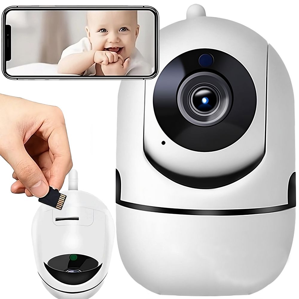 Babyphone WLAN Überwachungskamera Innen Kamera Indoor Schwenkbare 355° Bewegungsverfolgung für Babys Haustierkamera Farbnachtsicht Retoo