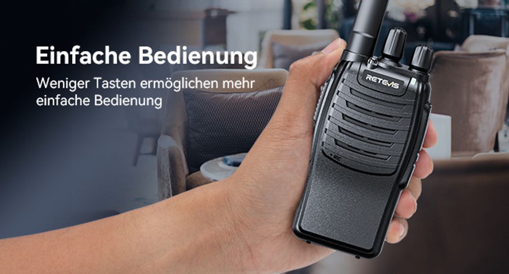 Retevis H777 Funkgerät, Walkie Talkie mit 6 Fach Ladegerät, Taschenlampe, Ein-Klick-Alarm, Frequenzbindung mit Einem Klick, VOX, Robust, Walkie Talkie