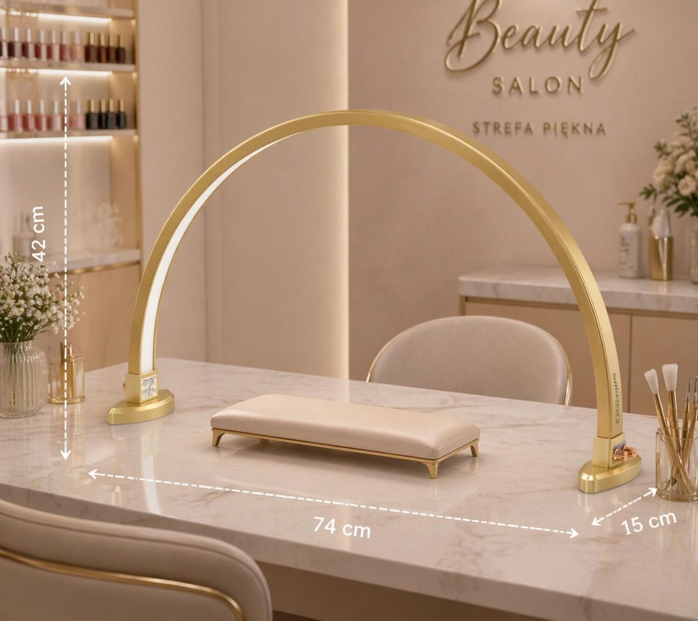 Lampe cosmétique LED ARCH Moon pour soins esthétiques, éclairage sans ombre, de table dorée