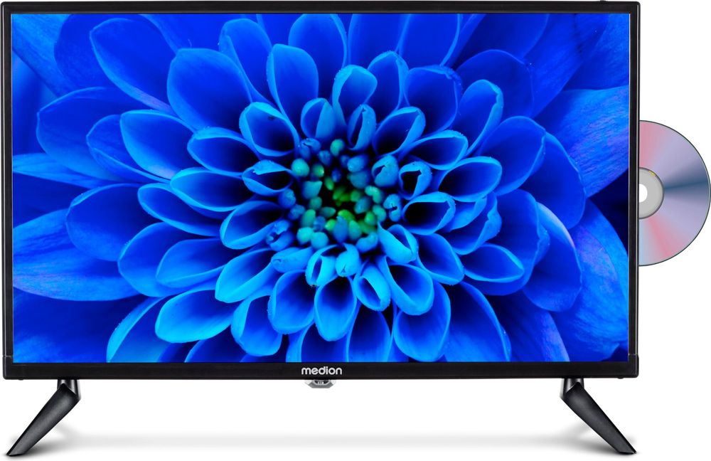 MEDION 59,9 cm (24 Zoll) Full HD Fernseher (integrierter DVD-Player, perfekt für Camping Wohnmobil LKW Garten, 12V KFZ Car-Adapter, Triple Tuner Receiver, HDMI, USB, MD 824001)