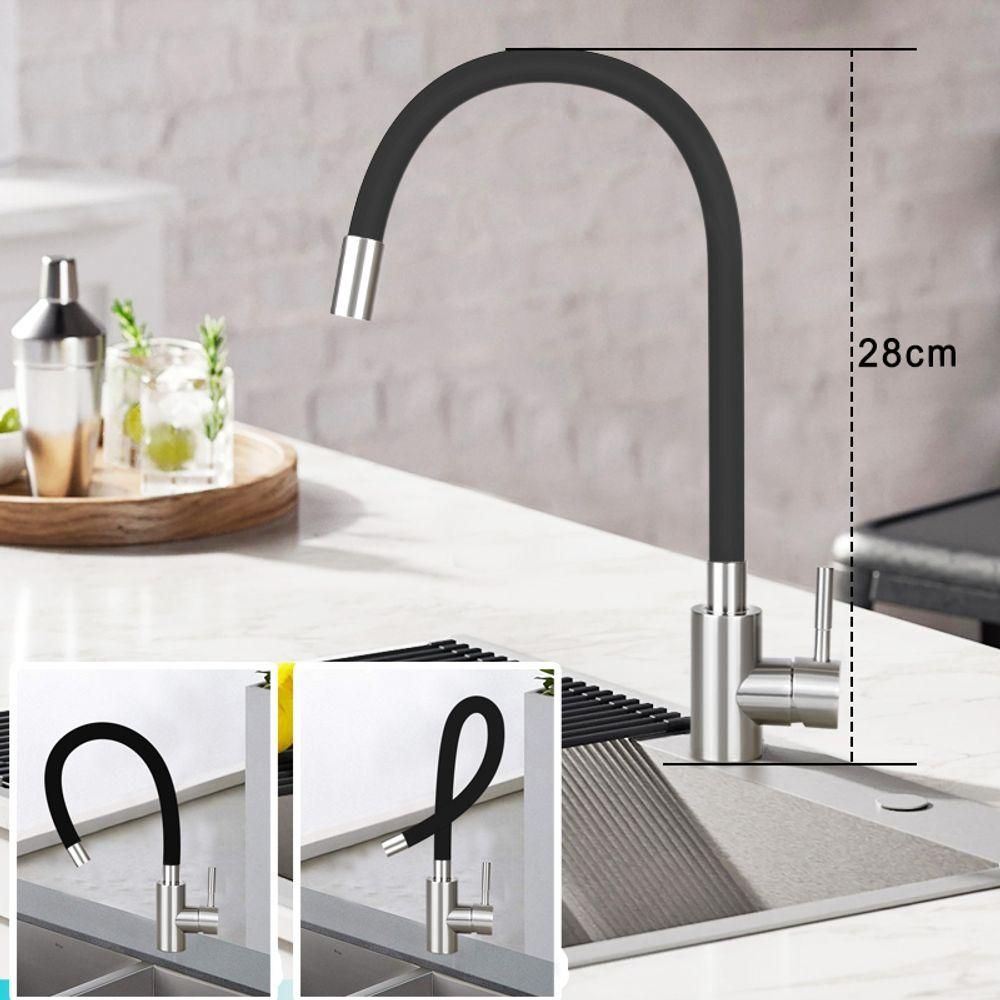 ZMH Küchenarmatur Wasserhahn Küche Hochdruck Armatur Edelstahl Mischbatterie 360°Schwenkbar Spültischarmatur Küchenwasserhahn flexibler spülarmature