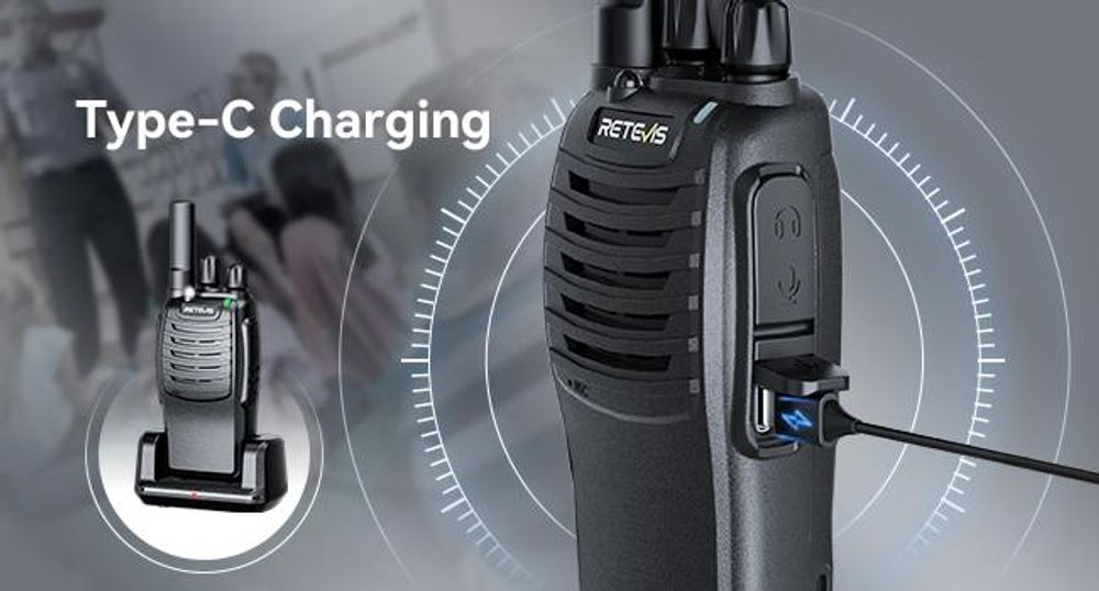 Retevis H777 Walkie Talkie, rádiová súprava PMR, s nabíjacou stanicou, Type-C, režim úspory energie, VOX, párovanie jedným tlačidlom, potlačenie šumu, na kempovanie