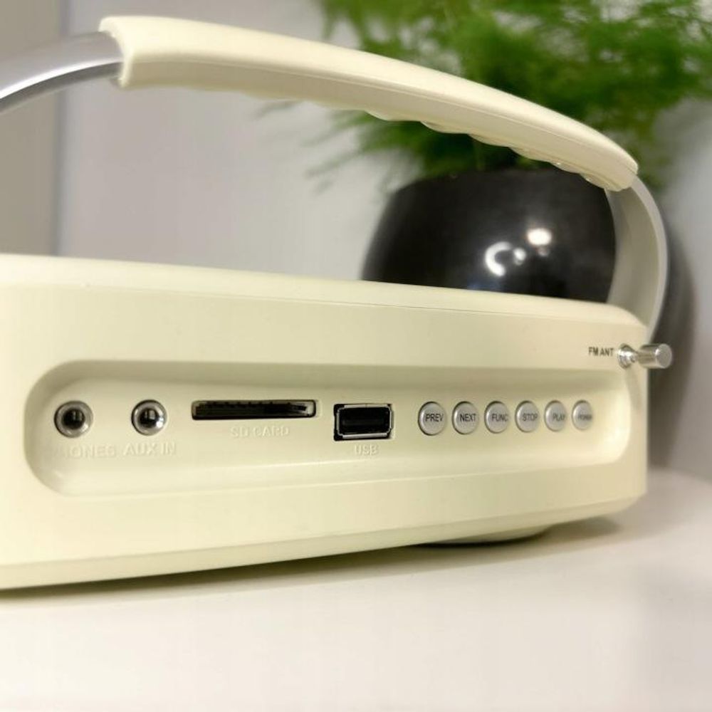 Setty Radio Retro 50's tragbarer kabelloser Bluetooth-Lautsprecher Retro Vintage Radio als Küchendeko Beige