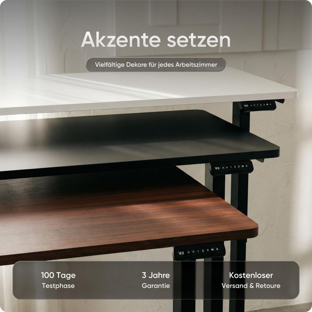 DESKSPACE Tischplatte 2,5 cm Extra-Dick – Mahagoni Schreibtischplatte 140×70 cm, Ideal für höhenverstellbare Schreibtische, robust & langlebig