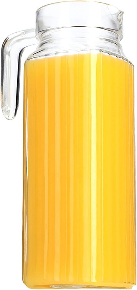 KADAX pichet, pot en verre, pot à eau avec bec verseur et poignée maniable, transparent, 1.1L, 1 pièce