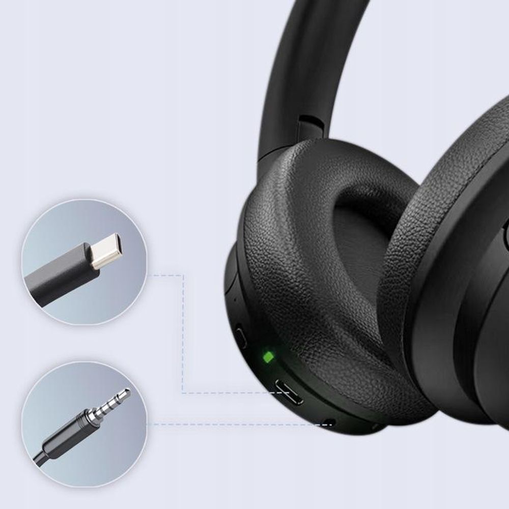 FOREVER BTH-700 Kabellos Bluetooth Kopfhörer,Kopfband, Headsets mit Mikrofon, Active Noise Cancelling ANC Kopfhörer für Handys/TV/Reisen/Online-Kurs/Home Office
