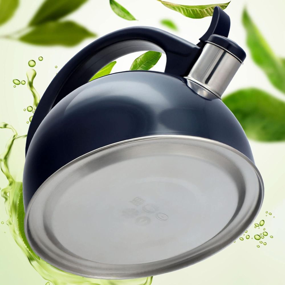 KADAX Wasserkessel "Vasto", Kessel aus Edelstahl für alle Herdarten, Marineblau, 1,7 L