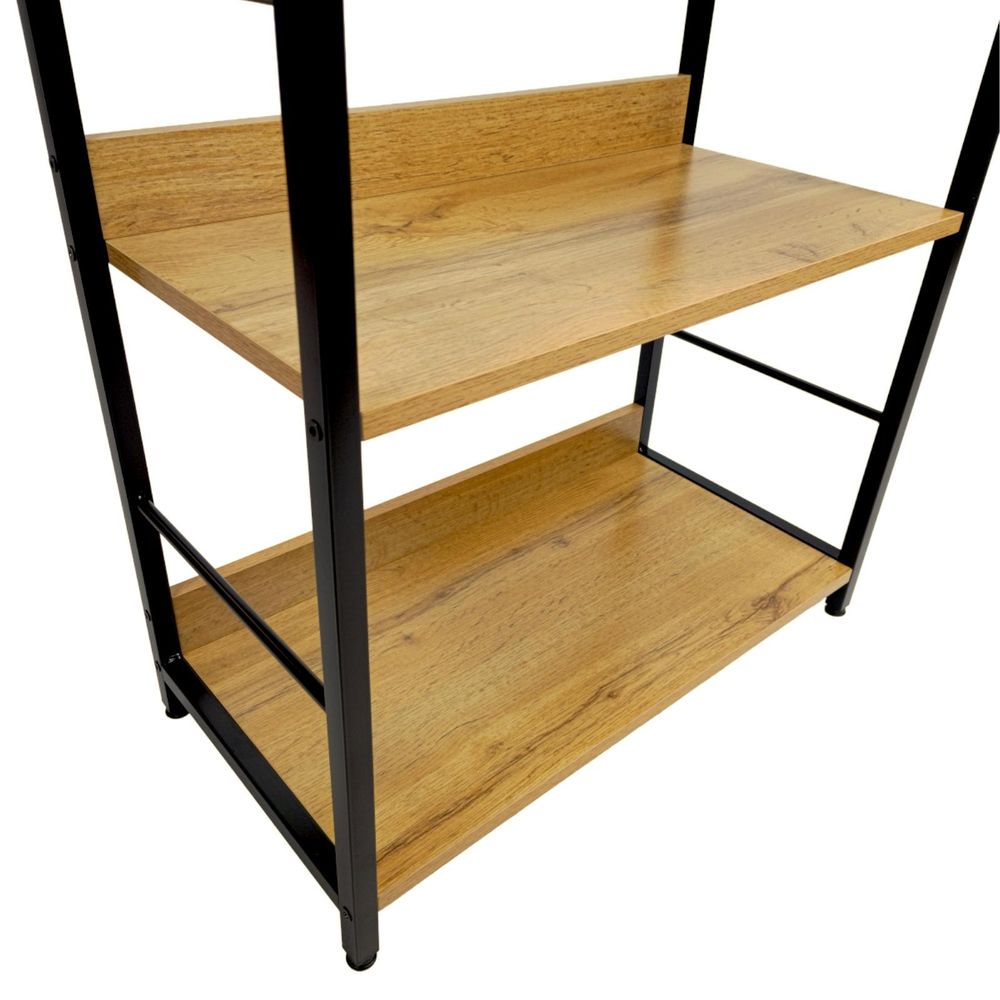 BEGRYF Standregal Eichefarben 60x30x178 cm Bücherregal mit 6 Ebenen Metallregal freistehend Wohnzimmerregal